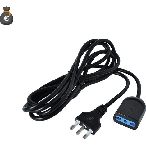 Rallonge électrique Alcapower 16A prise double 10/16A câble noir 5m robuste sécurisée pour branchements maison bureau branchements professionnels (1/3)