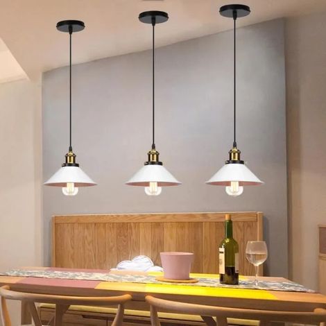 Lot de 3 Lampe Suspension Moderne Industrielle,E27 Lustre Ajustable Vintage en Fer Style Edison pour Salon Chambre (1/4)