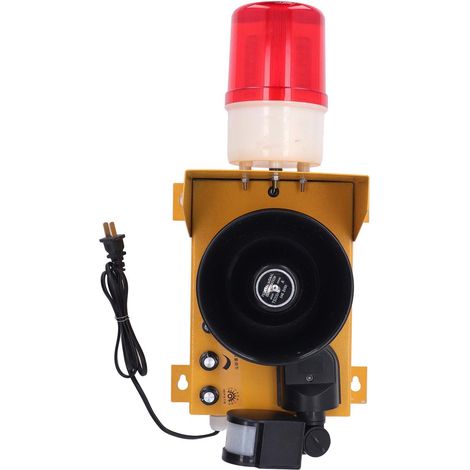 Avertisseur sonore et lumineux industriel étanche, LED silencieux, volume réglable 130dB, alarme de sécurité avec voyant, prise US 110V (1/5)
