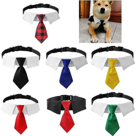 Collier pour chat avec attache pour chiennes de petite et moyenne taille, costume de mariage pour chat - M - Rouge (1/4)