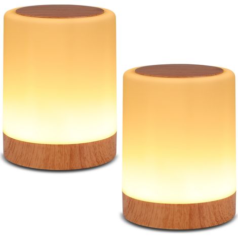 Lampe Chevet - USB Rechargeable - 256 Couleurs - 3 Modes Éclairage - Minuteur 1/2/3 H - 5 Niveaux Luminosité - Lot de 2 (1/5)