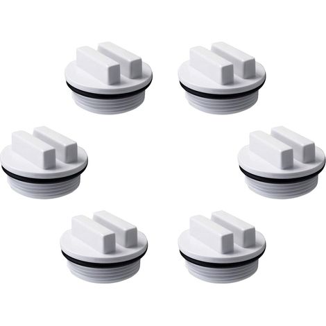 Bouchon d'hiver pour câble de retour de piscine/spa fileté de 1,5 pouce (environ 3,8 cm) et bouchon de vidange de filtre, adapté aux piscines et filtres hivernaux (paquet de 6) (1/5)