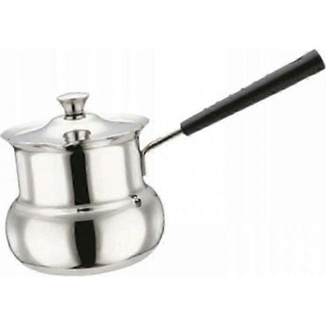 Cafetière turque en acier inoxydable, forme tambour 360 ml, compatible induction, idéale pour chauffer lait et chocolat chaud à la maison et en voyage (1/5)