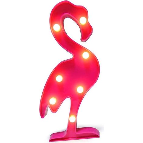 Guirlande lumineuse flamant rose, enseigne LED pour décoration murale de fête d'anniversaire, pour enfants, bébés et adultes (1/5)