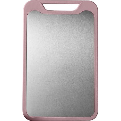 Planche à découper double face en acier inoxydable 304 pour viande, légumes, fruits, poisson, fromage - Taille petite et rouge (1/5)