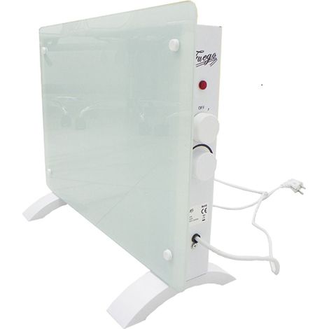 Calefactor de Cristal Templado 2000W  Diseño Elegante en Gris azulado