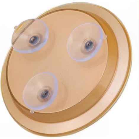 Miroir de douche à ventouse grossissant x20 avec fixation adhésive, couleur or (1/5)