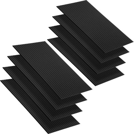 Randaco 8 unidades Panel acústico de pared 120 x 60 x 0.9 cm con ranuras verticales, negro, autoadhesivo (1/5)