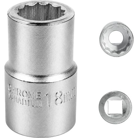 Douille 18mm 3/4" 12 pans, Douille pour clé 3/4 18mm pour clé CR-MO (1/5)