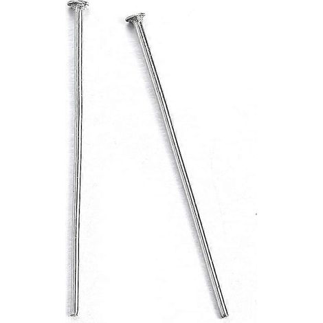 1000 épingles à tête plate résistantes au ternissement, épingles à tête plate en métal, épingles à tête longue pour la création de boucles d'oreilles pendantes (25 x 0,7 mm, tête : 1,5 mm)