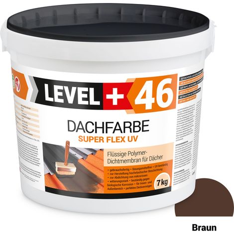 LEVEL+ Dachfarbe elastische Dicht-Polymermembrane L+46 BRAUN - 7KG