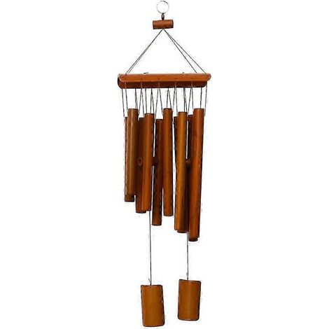 Carillon éolien en bambou, 10 tubes sonores en bambou, 60 cm, cadeau en bois, décoration de jardin (1/5)