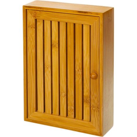 Boîte à clés murale bambou - 19x6x27cm (1/4)
