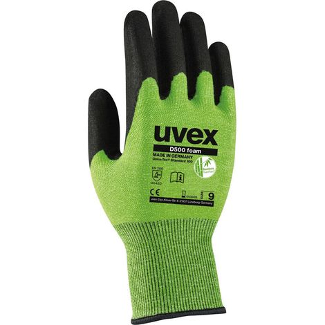 [JAMAIS UTILISÉ] Gants de manutention Uvex D500 foam taille 8, M, Résistant aux coupures, 1Paire, Vert ( 1 paire )