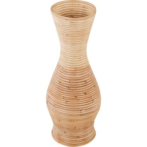 Jarrón decorativo de ratán 50 cm natural estilo boho rústico Trinisa