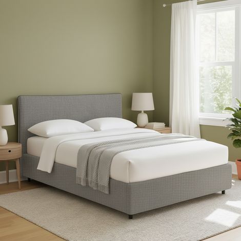 Cama de Matrimonio Tipton, Desenfundable, Hecho en Italia, Gris Ceniza (1/5)