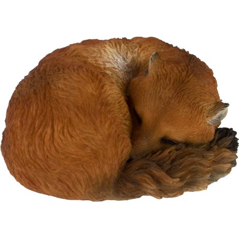 Figurine de renard endormi - Polyrésine - L 13,1 x P 10,8 x H 6 cm - Livraison gratuite