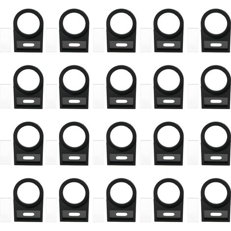 Lot de 100 cadres latéraux pour interrupteur à bouton-poussoir - 45 x 30 mm - Anneau de 22 mm - Pour bureaux, bibliothèques, bureaux de poste - Noir (1/5)