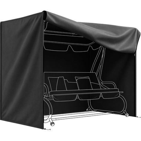 Housse pour balançoire Hollywood. imperméable. polyester. 220 x 125 x 172 cm. noire (1/5)