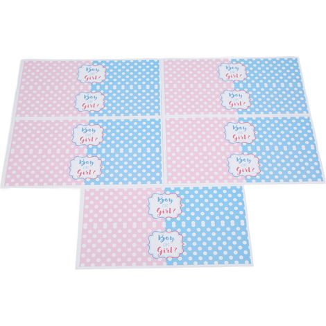 Lot de 5 étiquettes autocollantes pour bouteilles d'eau, bleues et roses, pour garçon ou fille. Étiquettes personnalisées pour les étudiants et les fêtes. (1/5)