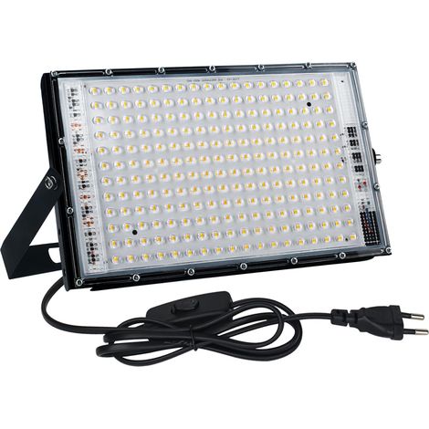 Projecteur LED Extérieur 150W, Spot LED Extérieur 3000K Blanc Chaud, 15000LM LED Projecteur avec Bouchon IP65 Etanche Eclairage Exterieur pour Garage Jardin Patio Cour (1/5)