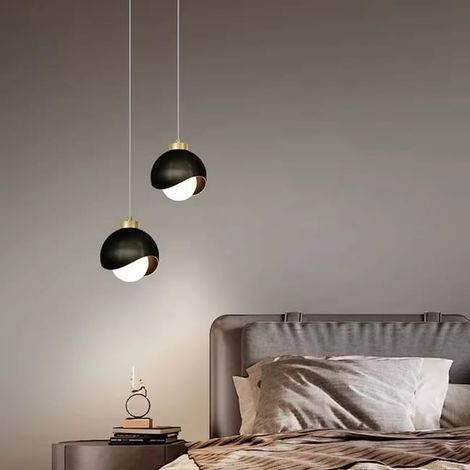 Suspension LED moderne pour table à manger, lustre en verre noir avec chaîne, éclairage plafond intérieur tricolore inclus, lampe décorative haut de gamme (1/5)