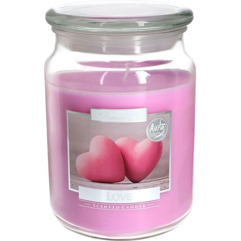 Grande bougie parfumée en verre avec couvercle Love Idée cadeau pour aromathérapie - Durée de combustion : jusqu'à 100 heures (1/5)