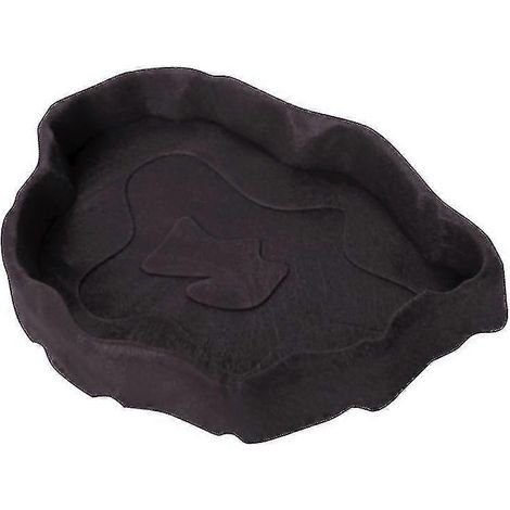 Gamelle pour reptiles, abreuvoir peu profond en plastique, décoration pour terrarium ou aquarium, marron foncé (1/3)