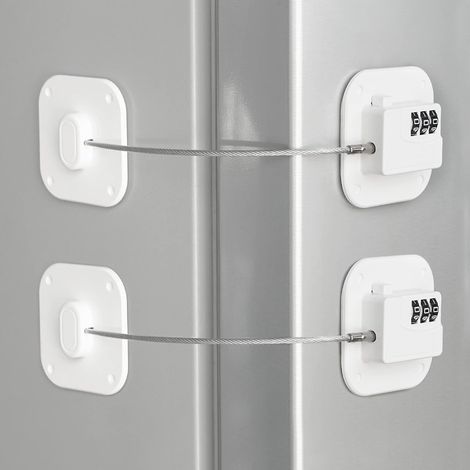 Cadenas pour réfrigérateur - Cadenas robuste - Cadenas à combinaison pour réfrigérateurs, placards et tiroirs - Sécurisé - Facile à installer (1/2)