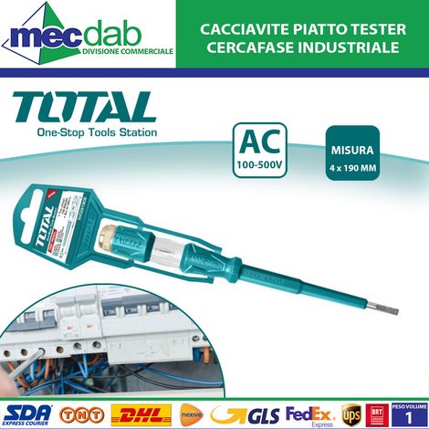 TOTAL Tester di tensione, 190 mm, 100-500 V THT291908