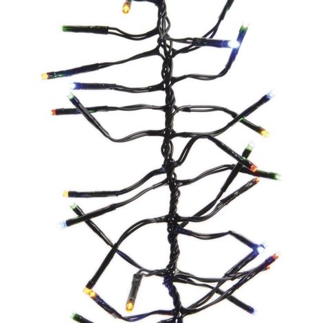 LED Cluster Twinkle aus.8F/8h 1700cm-2040L,schwarz/bunt