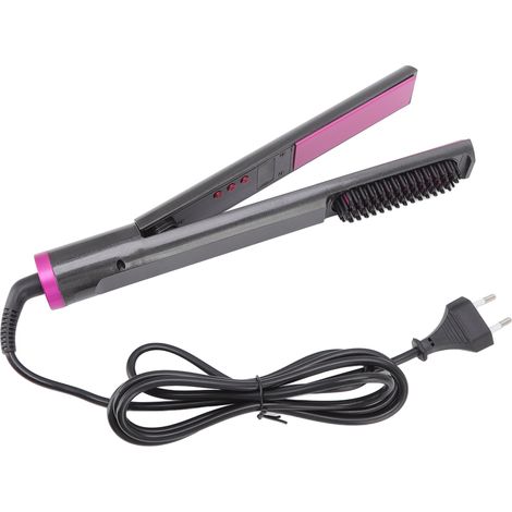 Fer à friser et lisser 3 en 1 avec peigne, fer à coiffer multifonction antibrûlure anti-frisottis, lissage lisse, 110-240V prise EU (1/5)