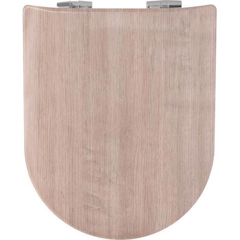 Abattant wood slim avec descente assistée - Effet bois naturel Beige 47x36.5 cm (1/3)