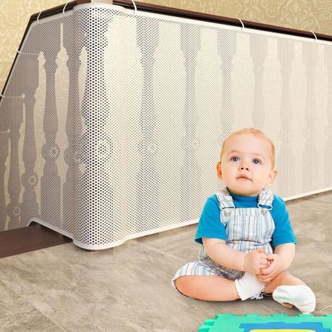 3 robuste und verstellbare 0,8 m hohe Babysicherheitsnetze zum Schutz von Treppen, Geländern und Balkonen (1/5)