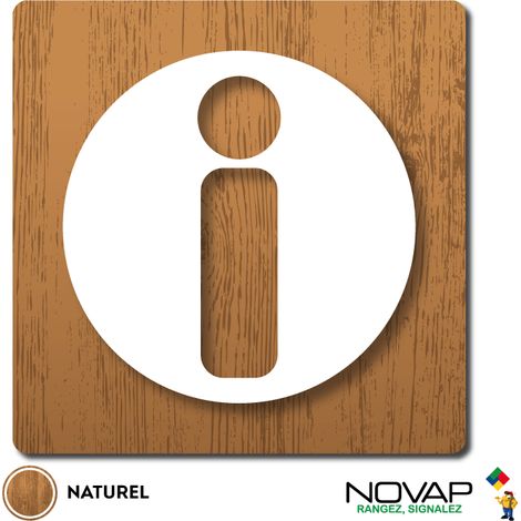 Plaque Information - Wood Chêne naturel 90x90mm - 4350028 (1/3)