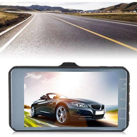 Caméra embarquée DVR pour voiture, 1080p HD, angle de vision de 170°, boîtier en alliage d'aluminium 3,7 pouces, double objectif. (1/5)