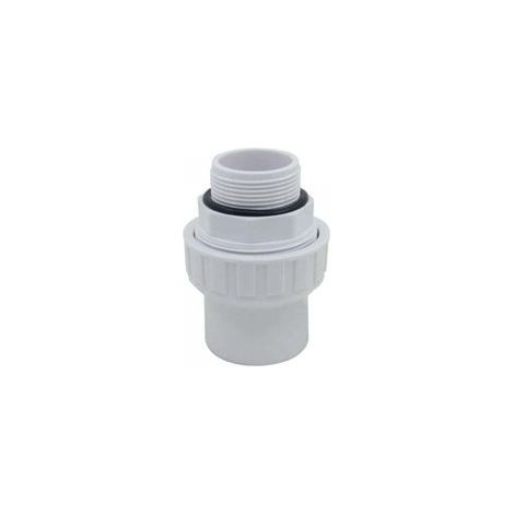 PVC-Kombinationsverschraubung zum Verschrauben und Kleben für Schwimmbadfiltration – Gewindeende + Pumpenhülse + O-Ring – Durchmesser 50 mm (1/5)