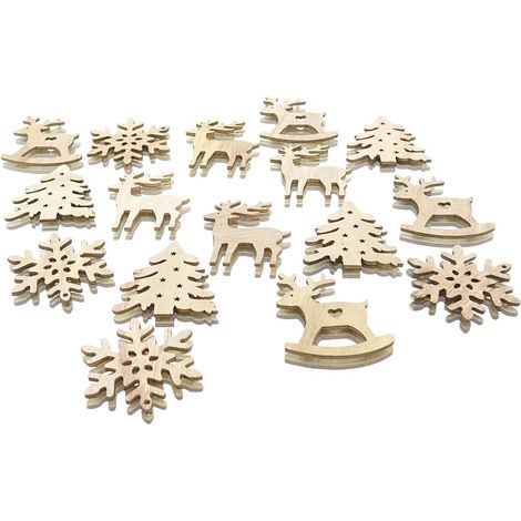 Riffelmacher Weihnachtliche Streudeko Natur in 4 Motiven 16 Stück - Holz