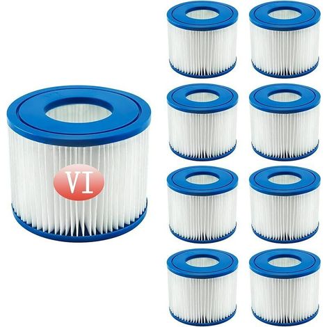 Filtre VI Cartouche pour Bestway Spa, Cartouches Filtrantes Rechange pour Miami Vegas Monaco BW58323, pour Bestway 58239 (8 pièces) (1/5)