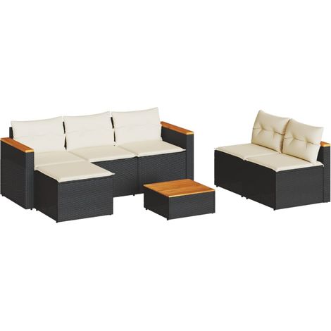 Maison Exclusive - Set sofás jardín y cojines 5 pzas ratán sintét (1/5)