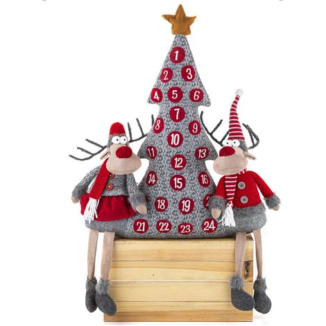Décoration de Noël, sapin de Noël, calendrier de l'Avent, maison d'hiver, 49 cm