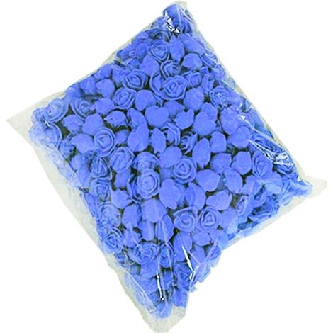 500 têtes de roses artificielles en mousse PE pour la décoration intérieurebleu royal (1/5)