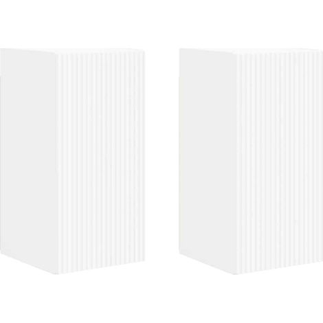 Meuble TV Banc TV Armoire TV mural 2 pcs Blanc 30 x 31 x 60 cm Bois d'ingénierie (1/5)