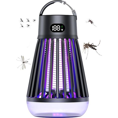 Lámpara portátil impermeable repelente de mosquitos con tira LED integrada para camping (negra x1) (1/4)
