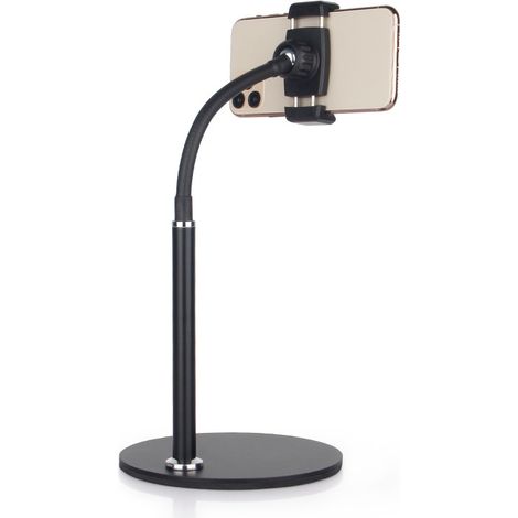 Soporte para teléfono móvil, soporte de escritorio ajustable (negro)