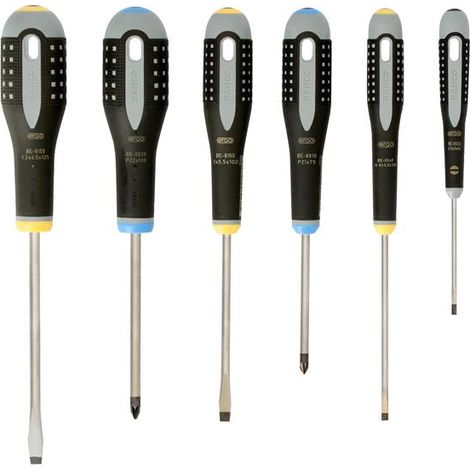 BE-9882 ERGO Screwdriver Set, 6 Piece SL/PZ (1/4)