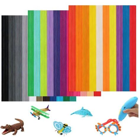 BUNTHAUS 160 Pièces 32 Couleurs 3D Doodler Filament compatible avec le stylo 3D 3Doodler Start+, 3D Doodler stylo Recharges uniquement 2.5mm Low Temperature PCL Sûr&Simple Chaque couleur 5 pièces