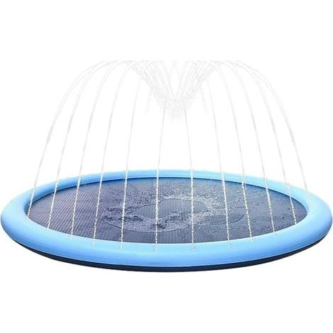 Tapis de Jeu d'eau avec arroseur, Tapis de pulvérisation de Plage,Spray d'eau pour Tapis de pulvérisation antidérapant pour Piscine extérieure et Plage, Tapis de pour (1/5)