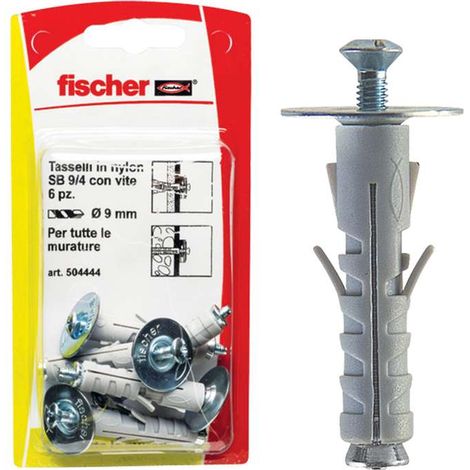 Tasselli + occhioli chiusi Fischer sb 9/3 k Ø 9 mm 6 pz max 15 kg
