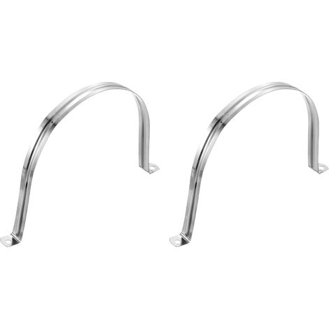 2Pcs Rigid Pipe Ties, 200mm(7.87") Stainless Steel 201 U Bracket 2 Hole Pipe Attachment Cable (1/5)